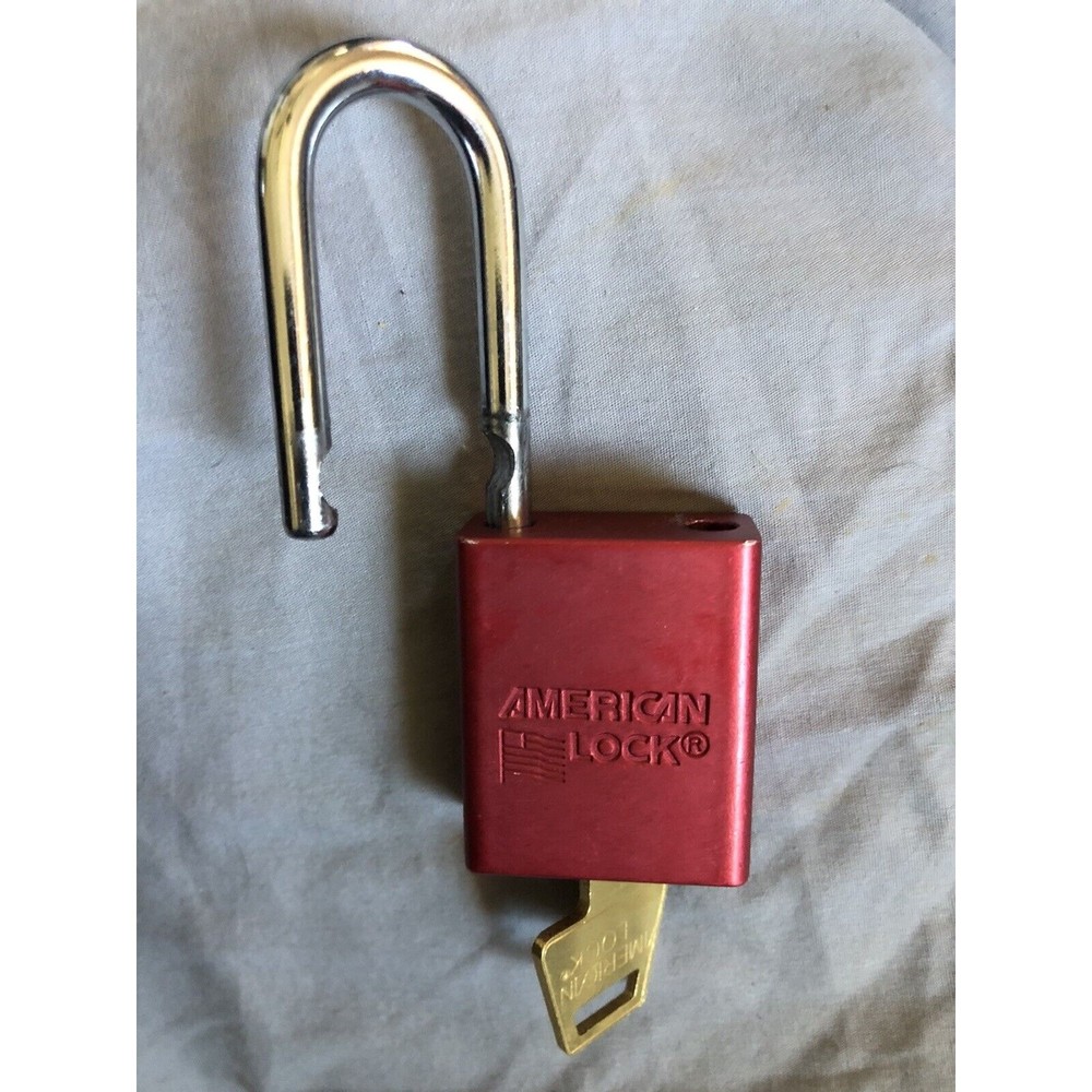 American Padlock lock A1205 Red Keyed Alike Re-keyable Strong